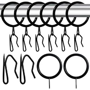 30 Pack Curtain Hooks for Drapes and 30 Pack Curtain Rings with Hooks MetalPinch Pleat Curtain Hooks Pleat Hooks for Drapes Curtain Rings for Drapes Pinch Pleat Hooks