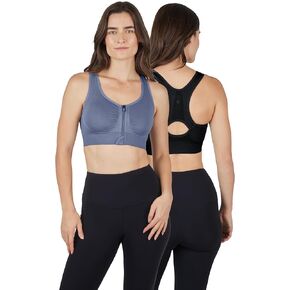 90 Degree By Reflex - Women's 2 Pack Front Zip Seamless Sports Bra
