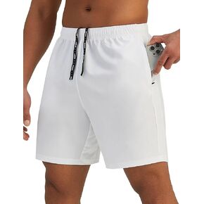 Mens 7 '' شورتات رياضية خفيفة الوزن سريع تجار تجريب جاف جاف يعمل على تشغيل شورتات مع جيوب سستة