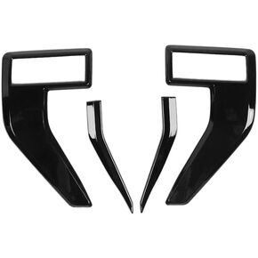 Gloss Black Front Fender Side Air Vent Outlet Trim Cover, Exterior Front Air Outlet Vent shapeing Cover Kit Compatible with Ford F150 F-150 2021-2022, Gloss Black