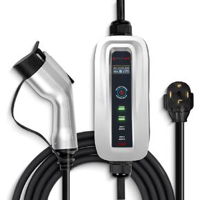 NEMA 14-30 Level 2 EV Charger 24 Amp, 220-240 Volt, 26ft Cable, Electric Vehicle Charger Plug-in EV Charging Station with J1772 Plug, Fastest 30 Amp Circuit NEC-Safe Charging