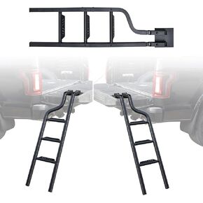 45 "Universal Pickup Buckup Truck Ladder ، وملحقات سرير الشاحنة القابلة للطي الشديدة القابلة للطي ، السهل التثبيت ، السعة 600 رطل ، لـ F250/RAM 2500 إلخ.