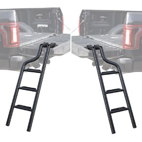42" Universal Dual-Side Pickup Truck Tailgate Ladder, Heavy Duty Aluminum Foldable Tailgate Ladder Truck Bed Step Accessories, Easy Install, Capacity 600 lbs, for F150/Ram 1500 etc.