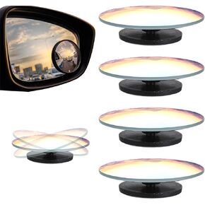 Side Mirror Blindspot, 4 Pcs Round Blind Spot Mirror for Automotive Exterior Accessories for Car Glass Convex Mirrors, Rear View Mirrors with Wide Angle Adjustable Stick SUV Truck Accessories