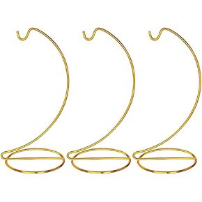 Zeershee 3 Pack Gold Ornament Showning تقف معلقة على نباتات الهواء ، شماعات التكراريوم ، كرات الساحرة الزجاجية ، ديكور عيد الميلاد في المنزل (9/7.9/6.3 بوصة)