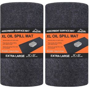 XL Oil Spill Mat (36" x 59")(2-Pack), Premium Absorbent Oil Pad, Reusable, Washable,Waterproof Backing Contains Liquids, No Soak Through,Protects Garage Floor Surface