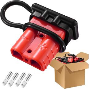 2 Pcs Anderson Connector Quick Disconnect Connector, 50A RedWire Connectors, 6 to 12 Battery Quick Connect, 600V Powerpole for Car Bike ATV Winches Lifts Motors.