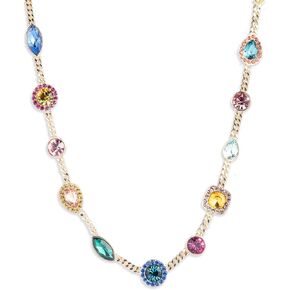 Emily in Paris Gold-Tone Multi Stone Collar Necklace, 16" + 3" extender