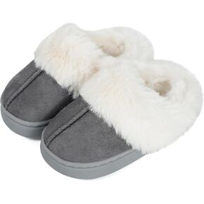 MK Matt Keely Girls Boys Slippers Kids Fuzzy House Slippers Baby Choilers Non Slip House Shoes Winter Warm Soft Plush Indoor Outdoor Clipper for Little Kid Big Kid