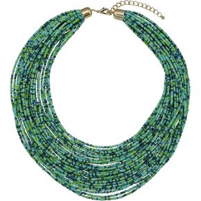 Bocar Multi Layer Chunky Bib Statement Seed Beads Cluster Collar Necklace for Women Gift (NK-10351)