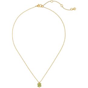 kate spade new york Lucky Charm Pave Clover Pendant, Green/Gold