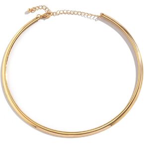 Gold Collar Necklace for Women Trendy African Jewelry Minimalist Statement Choker Metal Jewelry Gifts for Parties, Evenings, and Everyday Wear