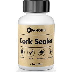 Large 4 fl oz / 120 ml Cork Sealer with Brush Applicator, Waterproof Protection for Cork Sandals, Shoes, Preserves & Prevents Drying and Cracking