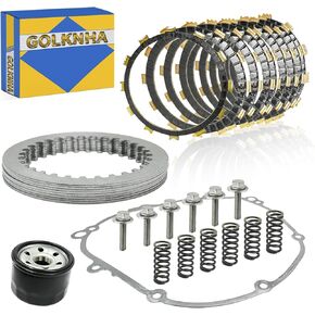 Clutch Kit & Friction Steel Plates Cover Gasket Compatible with Yamaha YZF R1 2007-2008 OEM# 4C8-W001G-00-00