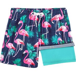 BRISIRA Boys Swim Trunks Bathing Suit Compression Liner Swimsuit Anti-Chafe Swim Shorts Toddler Kids Youth Teen Quick Dry