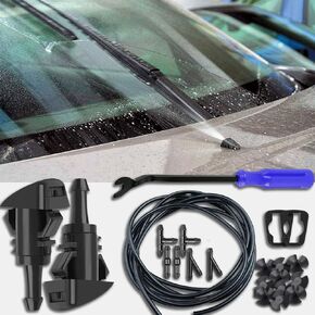 مجموعة خرطوم غسالة الزجاج الأمامي 22 قطعة ، خرطوم سائل الغسالة 4M ، موصلات خرطوم 6 أجزاء ، فوهات مروحة ، توصيل مضخة مياه السيارة والفهومات المناسبة لمعظم أنابيب سائل الزجاج الأمامي للسيارات (أداة RRD) in Kuwait