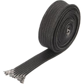MECCANIXITY Heat Shield Sleeve, 5/16" ID 3.3 Feet Heat Sleeve Automotive Wire Heat Shield Fuel Line Heat Shield Sleeve Heat Sleeve Heat Wrap 500 Degree for Wires, Black