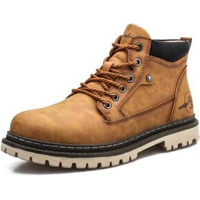 Shaire Men's Hiking Boots High Top Comfy Leather Casual Hiking Boots For Men