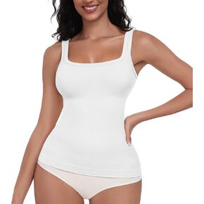 EUYZOU Womens Shapewear Tummy Control Squre Neck Seamless Compression Tank Tops for Women Slimming Body Shaper Camisole