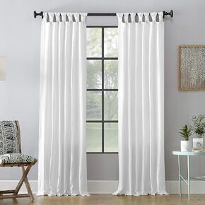 Archaeo - 54870 Washed 100% Cotton Twist Tab Curtain, 52" x 63" Panel, White