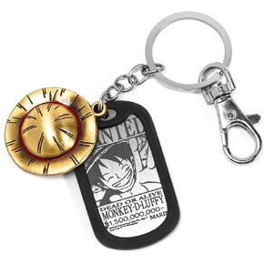 One Piece Keychain with Straw Hat & Metal Dog Tag - Durable, Lightweight Anime Gifts & One Piece Merch