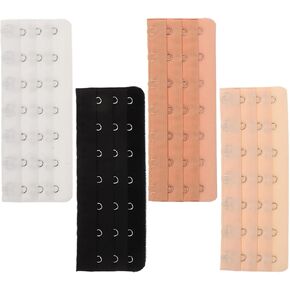 NOLITOY 7 Hook Bra Extenders, 4pcs Closure Adjustable Stretchy Comfortable Underwear Strap Extender for Waist Cincher