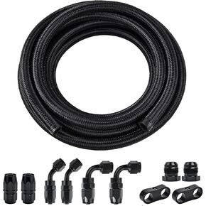 EVIL ENERGY 10AN Fuel Line Kit, 10AN Hose Braided Fuel Line Hose Fitting Kit CPE Fuel Hose 10FT