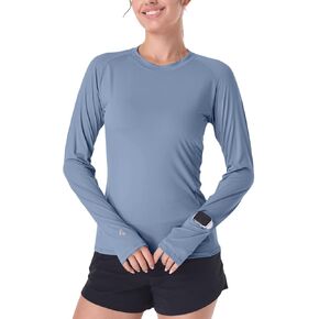 Womens Long Sleeve Sun Shirt Lightweight Uv Blocking Rash Guard Sunscreen Top SPF Protection Upf50+ Clothing with Thumb Hole