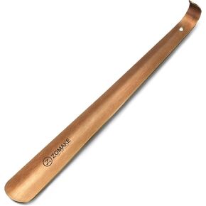 ZOMAKE 16.5 Inch Long Shoe Horn Long Handle for Seniors, Tall Stainless Steel Shoe Horn for Boots Men, Women, Kids(Champagne Gold)