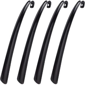 FINGERINSPIRE 4 Pcs Shoe Horn 16.5" Shoe Horn Long Handle for Seniors Plastic Shoe Spoon Long Wear Shoe Helper Black Long Shoehorn for Boots Long-handle Shoehorn for Men Women Seniors Wearing Shoes