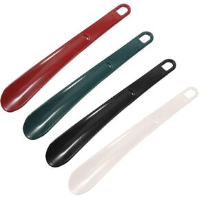 Plastic Shoe Horn Set of 4 Long Handle for Seniors, 9.8 Inch Portable Travel Shoe Horn Aid Shoes Helper for Men Women