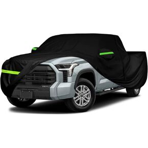 Waterproof Car Cover Replace for 2007-2025 Toyota Tundra Double Cab Standard Bed(6.5ft)/CrewMax Short Bed(5.5ft) 420D All Weather Car Covers with Zipper Door for Snow Rain Protection