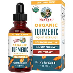 MaryRuth Organics Turmeric Curcumin Liquid Drops Sugar Free | USDA Organic | Organic Turmeric Supplement | Joint Support Supplement | Non-GMO | Gluten Free | Vegan | 1 Fl Oz