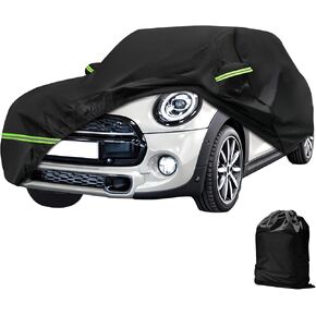 Car Covers for Beetle Bug Sedan 2-Door 1960-1980 Waterproof All Weather Full Car Cover 210D with Door Zipper & Windproof Bands for Snow Rain Dust Hail Protection Black
