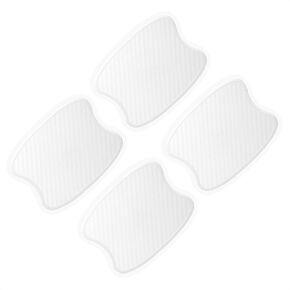 Tangsen 4pcs Universal 3D Carbon Fiber Texture Automotive Door Cup Handle Grant Paint Grotector Cover Scratch Non-Marking Whith White Tervision (S)