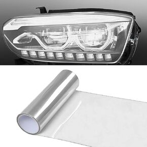 1 PC Car Front Road Light Film, Bright Fog Light Tail Light Color Changing Protective Film, Self-Adhesive Shiny Auto Accessories, Universal for Most Cars, Trucks, SUVs (Red)