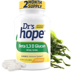 Beta 1,3D Glucan 100mg 60 Capsules, Beta Glucan Immune Support Supplement Promotes Healthy Energy Levels, Increase Metabolism and a Good Immune System Support, Made in The USA