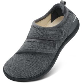 XIHALOOK Mens Slippers Diabetic Shoes Wide Toe House Shoes Adjustable for Edema Plantar Fasciitis