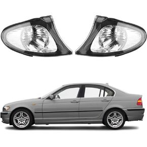 زوج من مصابيح زاوية الإشارة الواضحة المتوافقة مع BMW 3 Series E46 320i 325i 325xi 330i 330xi 4DR Sedan Wagon 2002-2005 استبدال 63137165859 63137165860 BM2520109 BM2521109