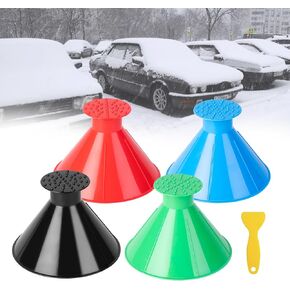 Ice Scrapers for Car Windshield, 4 PCS Magical Car Ice Scraper, Snow Scraper for Car, 2 In 1 Magical Ice scrapers for Car Windshield, Window Scraper for Car, Windshield Scraper for Ice and Snow
