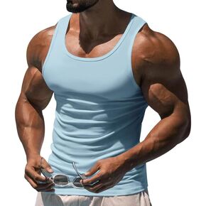 Men's Gym Workout Tank Tops - Soft Lightweight Sleeveless Muscle Shirts for Beach & Athletic Wear