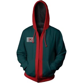 Men's Hoodie Jacket Teen Boys Hooded Sweatshirt Zipper Adults Halloween Cosplay Jackets
