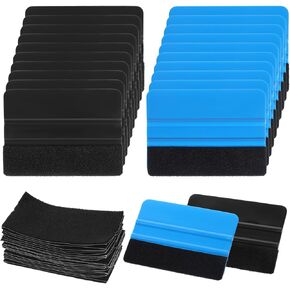 20 Pack Vinyl Squeegee with 20PCS Squeegee 4 Inch Felt Fabric Squeegee Decal Scraper Applicator Tool Wallpaper Smoothing Tool for Tint Film Decal
