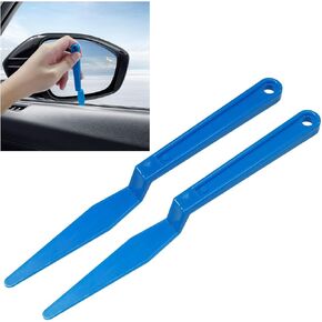 2PCS Car Window Tint Tools, Flexible Vinyl Wrap Squeegee with Long Handle, Plastic Shank Gasket Squeegee Corner Scraper with Flat Lip, Micro Squeegee for Car Window Tinting Application (Blue)