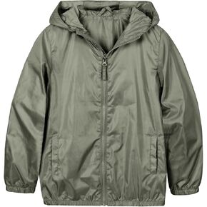 Myjajayi Green Boys Rain Jacket Coats Lightweight Rain Coats للأطفال مقاوم للماء 14