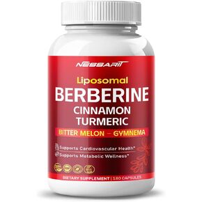 Berberine, Cinnamon, Turmeric, Bitter Melon & Gymnema – Support Heart & Metabolic Health – 180 Capsules – Made in USA