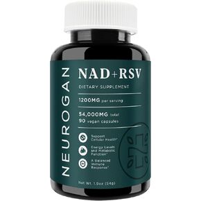 Neurogan NAD+ مع كبسولات ريسفيراترول 1: 1 - 1200 ملغ لكل وجبة ، 90 مقطعًا - مكملات صحية وشيخوخة صحية ، دعم الطاقة والمناعة - مكملات الأدينين الدينوكليوتيد NAD