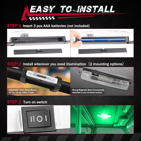 ضوء القبة الداخلية UTV مع مفتاح ، Fastchoy Auto Roll Bar Cage Mount Dome Light Battery Barly Bar Univers in Kuwait