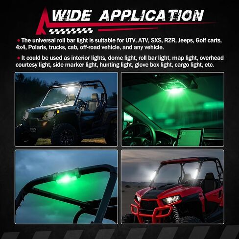 ضوء القبة الداخلية UTV مع مفتاح ، Fastchoy Auto Roll Bar Cage Mount Dome Light Battery Barly Bar Univers in Kuwait
