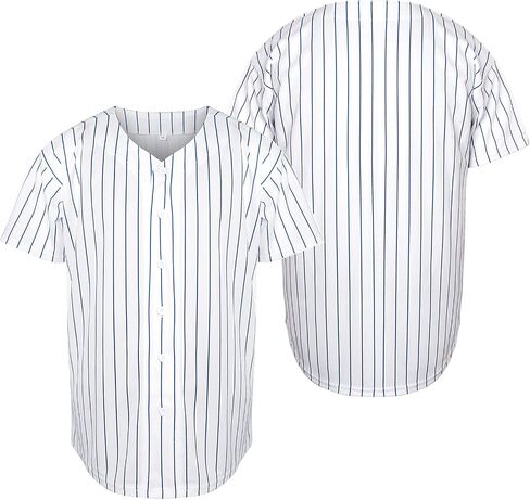 MESOSPERO Mens Button Down Shirts Short Sleeve Sports Uniforms Blank Baseball Jersey S-XXXL in Kuwait
